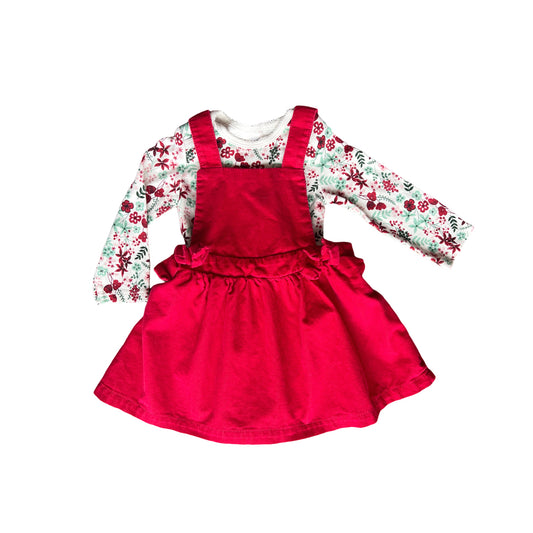 Red Corduroy Casual Dress