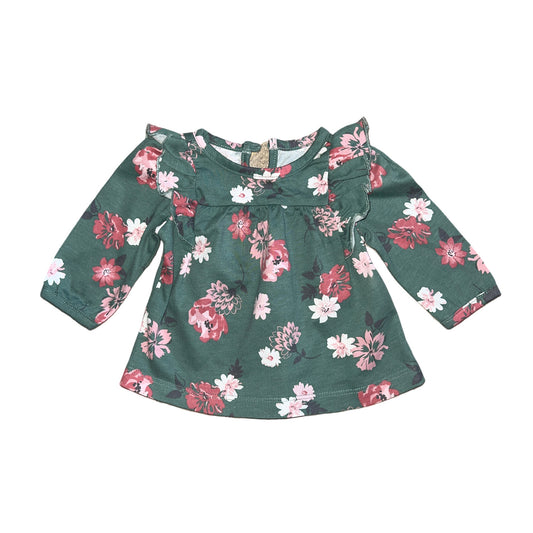 Green Shirt with Flowers