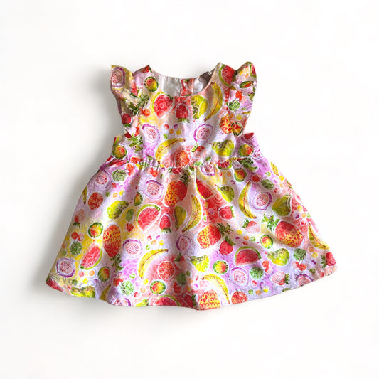 Elegant Tropical Fruit Dress