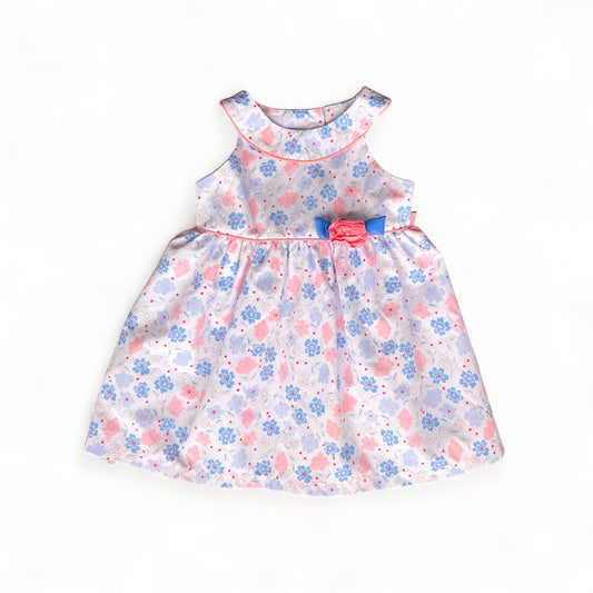 Light Blue and Pink Roses Dress
