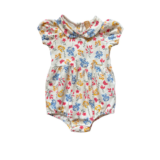 Cream Floral Print Bodycon Dress
